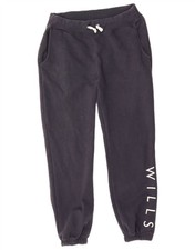 JACK WILLS Mens Graphic Tracksuit Trousers Joggers Medium  Navy Blue DR04