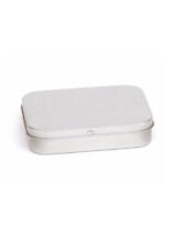 50ml Rectangle Metal Storage Tin with Hinged Lid 96mm x 60mm x 21mm, Altoid Size