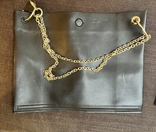 ZARA BLACK PLAIN-COLOURED BUCKET BAG WITH GOLD CHAIN HANDLE REF. 8788/204