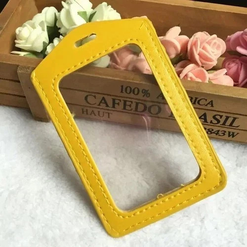 Leather vertical badge - leather,