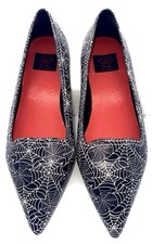 Strange Cvlt Cult Spider Web Halloween Flats Black Slip On Women’s Shoes 7M EU38
