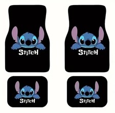 4pcs Disney Stitch Car Floor Mats | Cute Cartoon Themed, Universal Fit