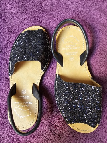 Navy blue glittery sandals - navy,