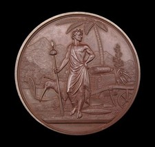NEW ZEALAND 1865 DUNEDIN EXHIBITION 64mm BRONZE MEDAL - BY WYON