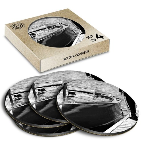 Boxed round coasters bw - boxed,