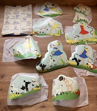 Vintage 1950s SPRING TIME gummed Wallpaper Motifs for walls and furniture