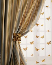Gold Butterfly on sheer silk