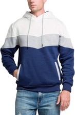 Mens Colourblock Pullover Sweatshirt Gym Hooded Hoodie Fleece Jumper Top Gift