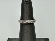 Vintage Platinum Diamond Eternity Band Ring Missing One Stone