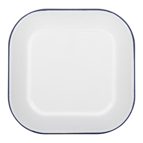 White square enamel baking - white,