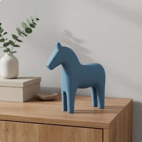 Wooden horse statue nordic - statue,