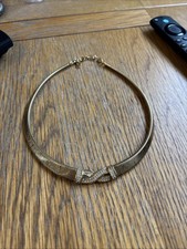 Vintage Dior necklace, infinity rhinestones & gilt, 1980’s Good Christian Dior