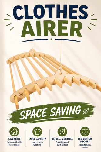 Ceiling clothes airer - ceiling, pulley