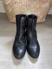 TOPSHOP Black Leather Ankle Boot Size UK 4.5 EU 37 Pixie Chelsea Faux Leather