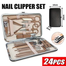 24 Pieces Manicure Pedicure Nail Care Set Cutter Clippers Tool Kit For Women Men