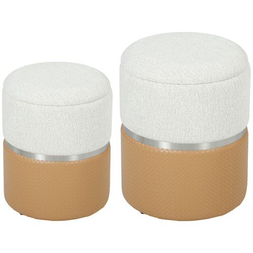 Homcom round storage ottoman - round,