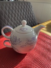 Laura Ashley Vintage Lilac Toile Tea For One Teapot & Cup  2001 - Unused
