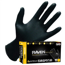  SAS.66519-01 S.A.S. Survivair  Raven 66519-01 Extra Strength Disposable Gloves,