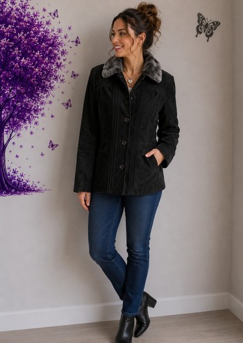 Black leather jacket vintage - leather,