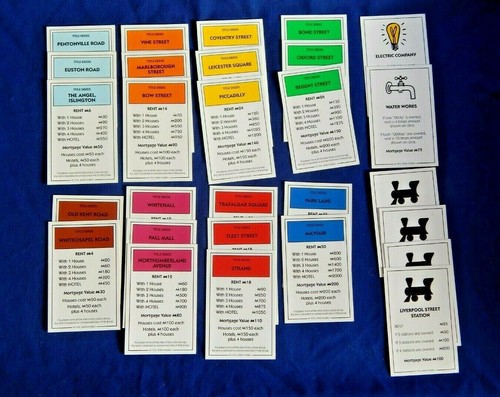 Monopoly cards traditional - cards,