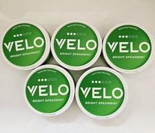 VELO BRIGHT SPEARMINT. 3 DOTS.  5 PACKS.
