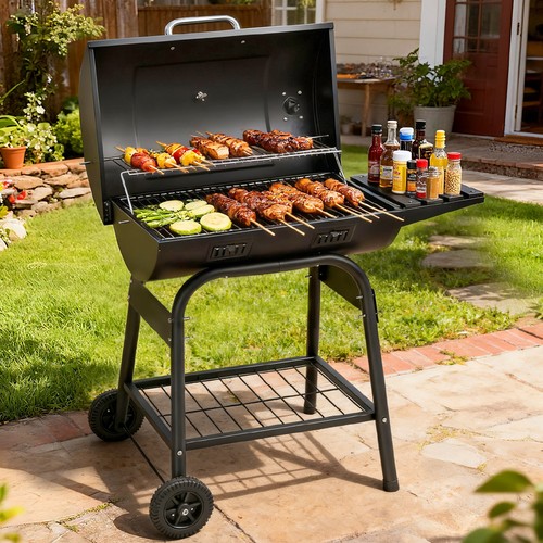 Barrel charcoal grill with - grill,