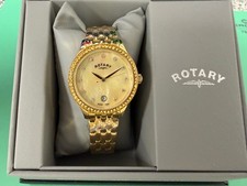 Ladies Rotary gold plated  stone set Quartz Watch lb00310/31  *BNWB*