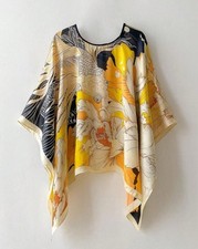 Classy  Fine Quality Silk  Feel Kaftan /Kimono /Tunic Poncho Womens Free Size