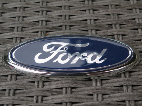 Ford badge oval blue - oval, blue/chrome