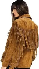 Western Fringe Leather Suede