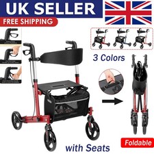 Lightweight Foldable Rollator Walking Frame With Seat Mobility Walker Zimmer