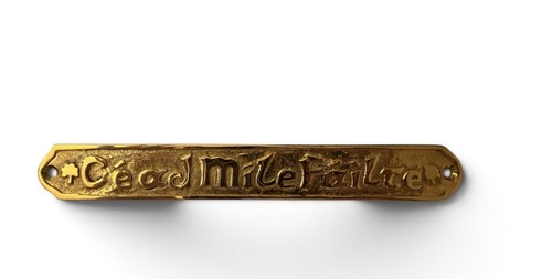 Cead mile failte brass plaque - cead,