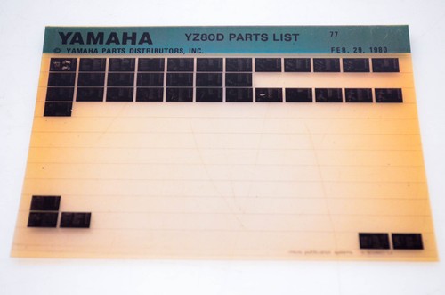 Oem yamaha yz80d 1980 february - yz80d, 1980/february