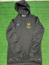 Arsenal 2023 Adidas Black Qtr Zip Hoodie Pullover Child Boys 16 Years Football