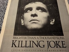 KILLING JOKE BRIGHTER THAN A THOUSAND SUNS  original music press advert poster 