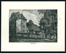 PERIVALE CHURCH. 1896 book print. West London