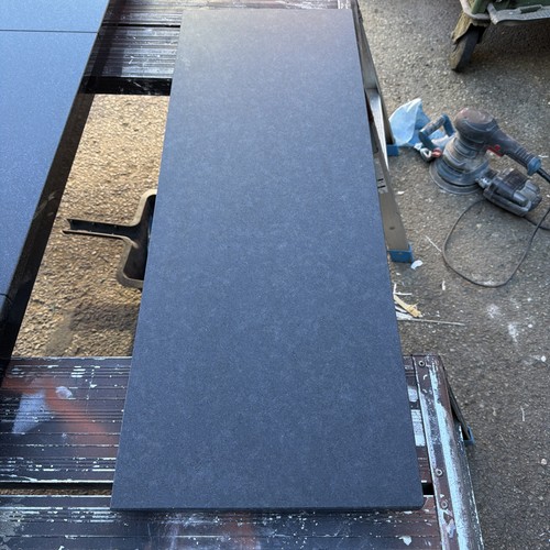 Black honed granite hearth - black,