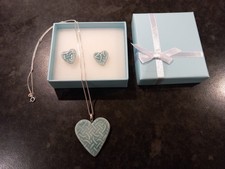 Celtic Design Necklace and Earing Set 925 Sterling Silver