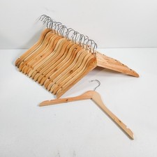 20 Wooden Hangers Natural Wood Shoulder Notches Bundle Job Lot