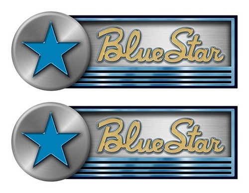 Two blue star stickers - two,