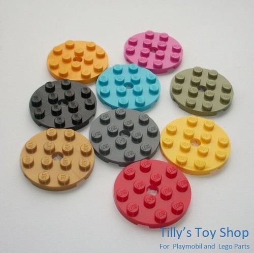 Lego 4x4 round thin tiles - -,
