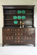 Antique Oak Georgian Style Oak Dresser English Country Kitchen Rustic Dark Wood 