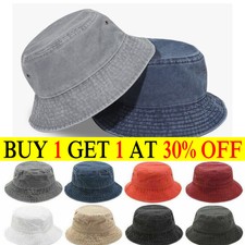 Stonewashed Cotton Bucket hat UV Sun Protection Breathable Beach Holiday Travel