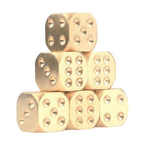 Brass dice copper - copper, metal
