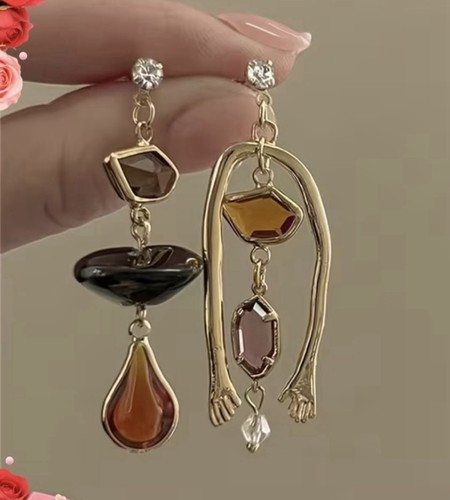 Drop earrings asymmetrical - drop,