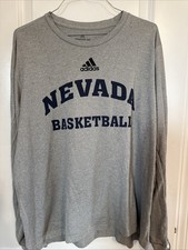 Adidas Nevada Basketball Long sleeve Shirt Gray Large FREE SHIPPING