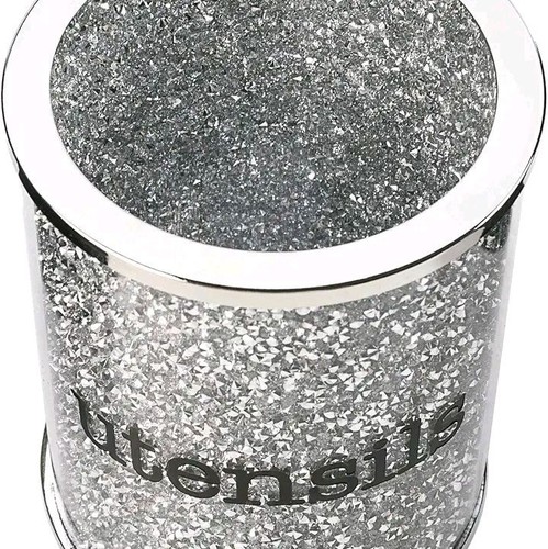 Crushed diamond silver utensil - crushed,