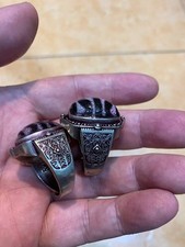 2Pcs Rare Tibetan Silver Inlay