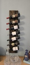 2 Solid Oak, Wall Hung, 7 Bottle Wine Racks Statement Piece (Wine Not Included)