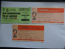 3 Liverpool Ticket Stubs - Cup